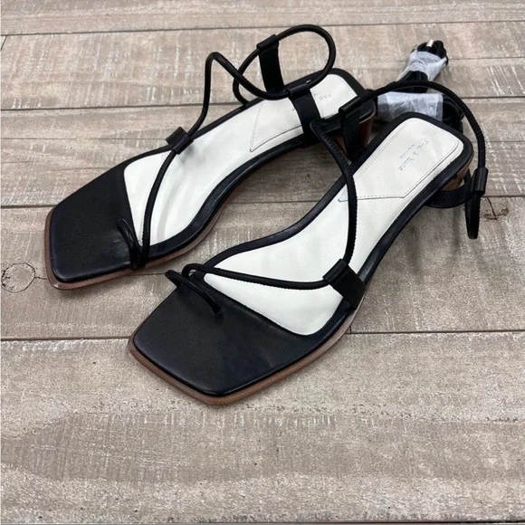 NWT rag & bone Cindy Tie Open Toe Wrap Sandals in Black Size 9/39